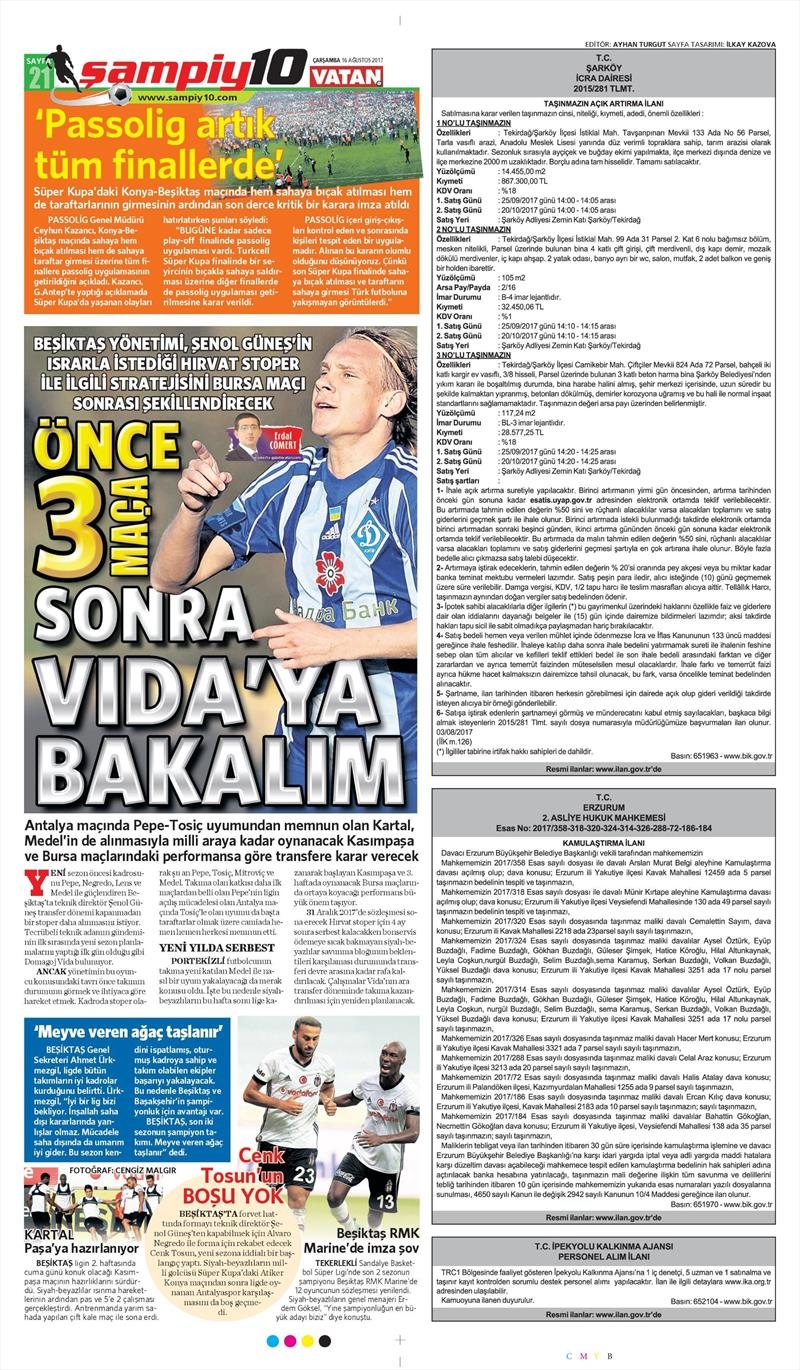 16 Ağustos 2017 | İşte gazetelerin Beşiktaş manşetleri - Görsel 9