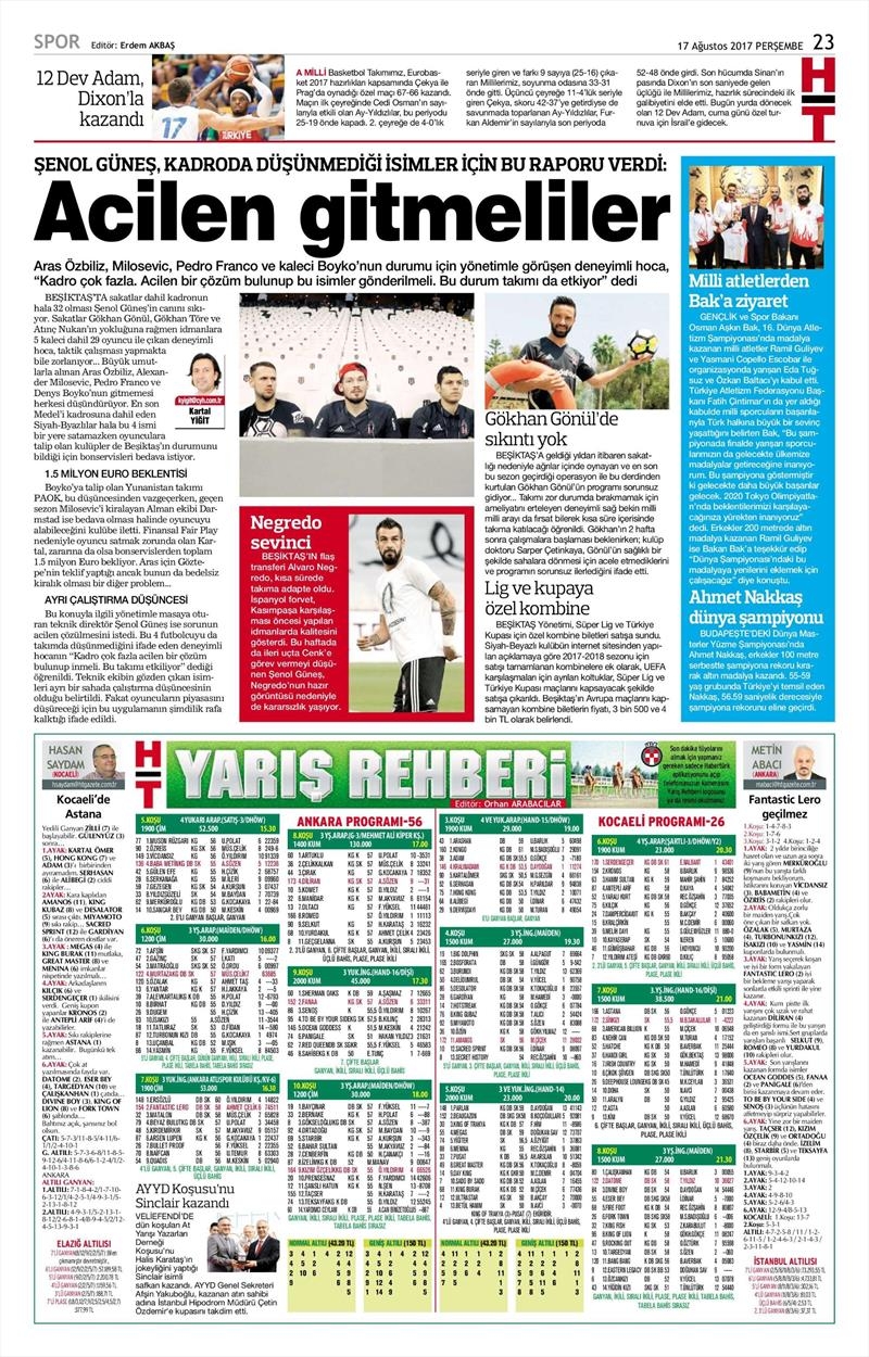 17 Ağustos 2017 | Gazetelerin Beşiktaş Manşetleri - Görsel 4