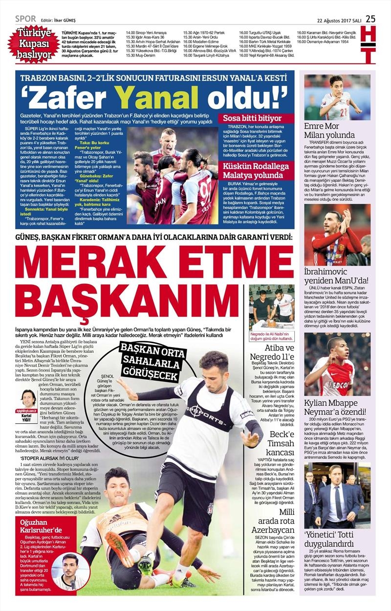 22 Ağustos 2017 | İşte gazetelerin Beşiktaş manşetleri - Görsel 5