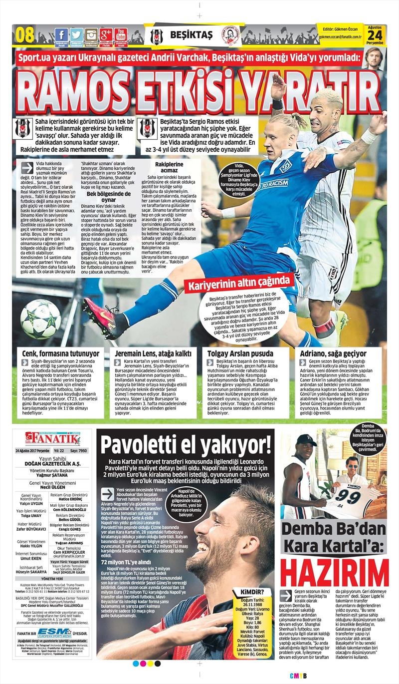 24 Ağustos 2017 | İşte gazetelerin Beşiktaş manşetleri - Görsel 2