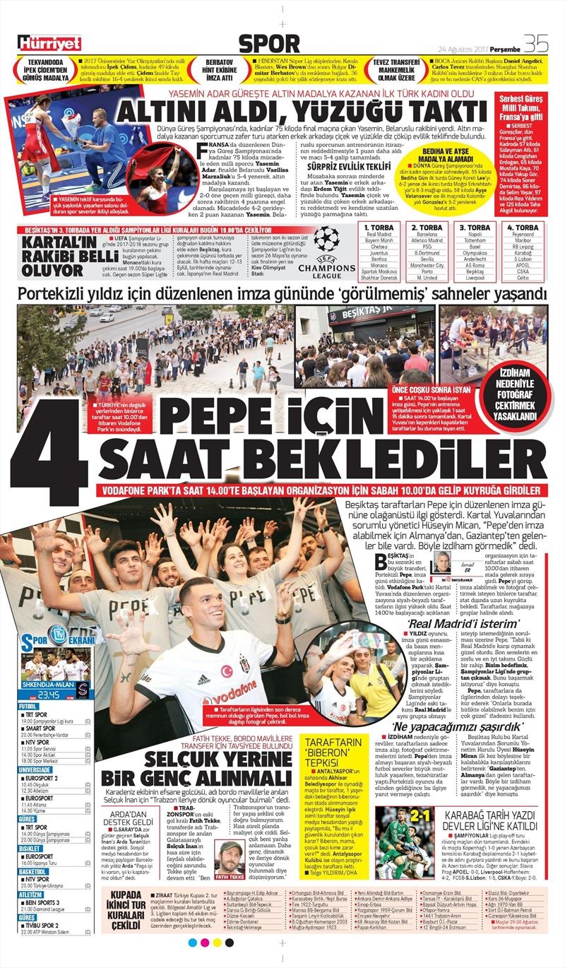 24 Ağustos 2017 | İşte gazetelerin Beşiktaş manşetleri - Görsel 6