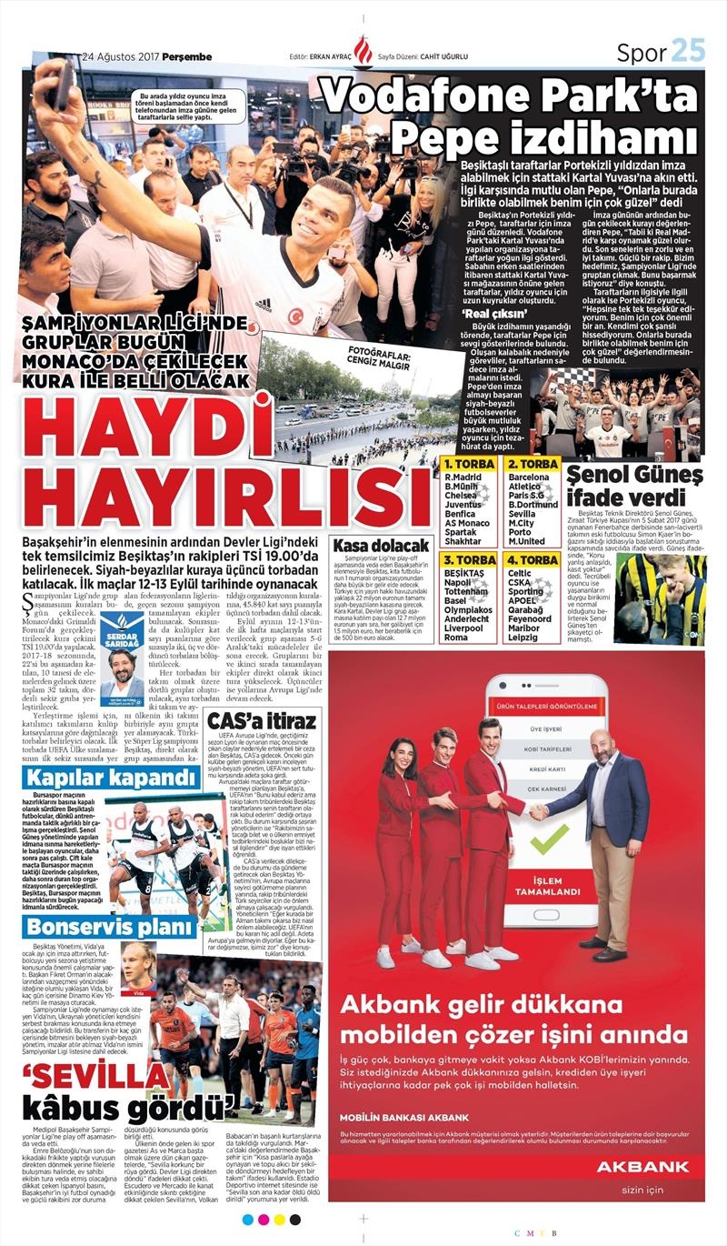 24 Ağustos 2017 | İşte gazetelerin Beşiktaş manşetleri - Görsel 7