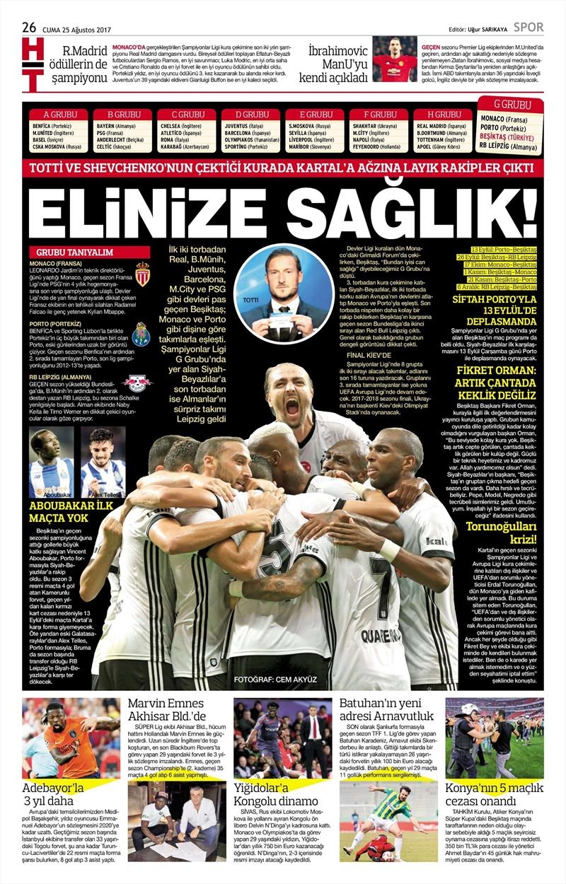 25 Ağustos 2017 | İşte gazetelerin Beşiktaş manşetleri - Görsel 6