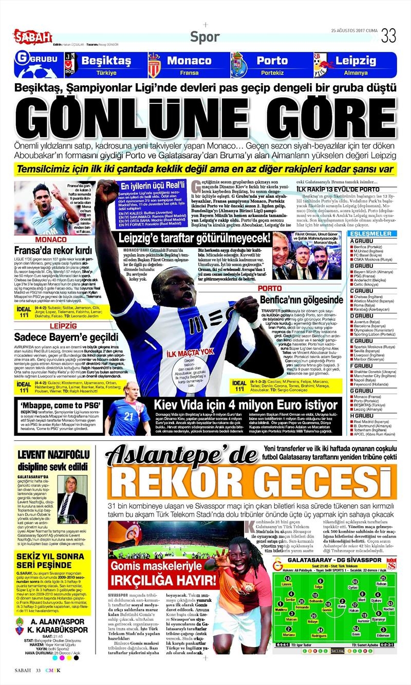 25 Ağustos 2017 | İşte gazetelerin Beşiktaş manşetleri - Görsel 7