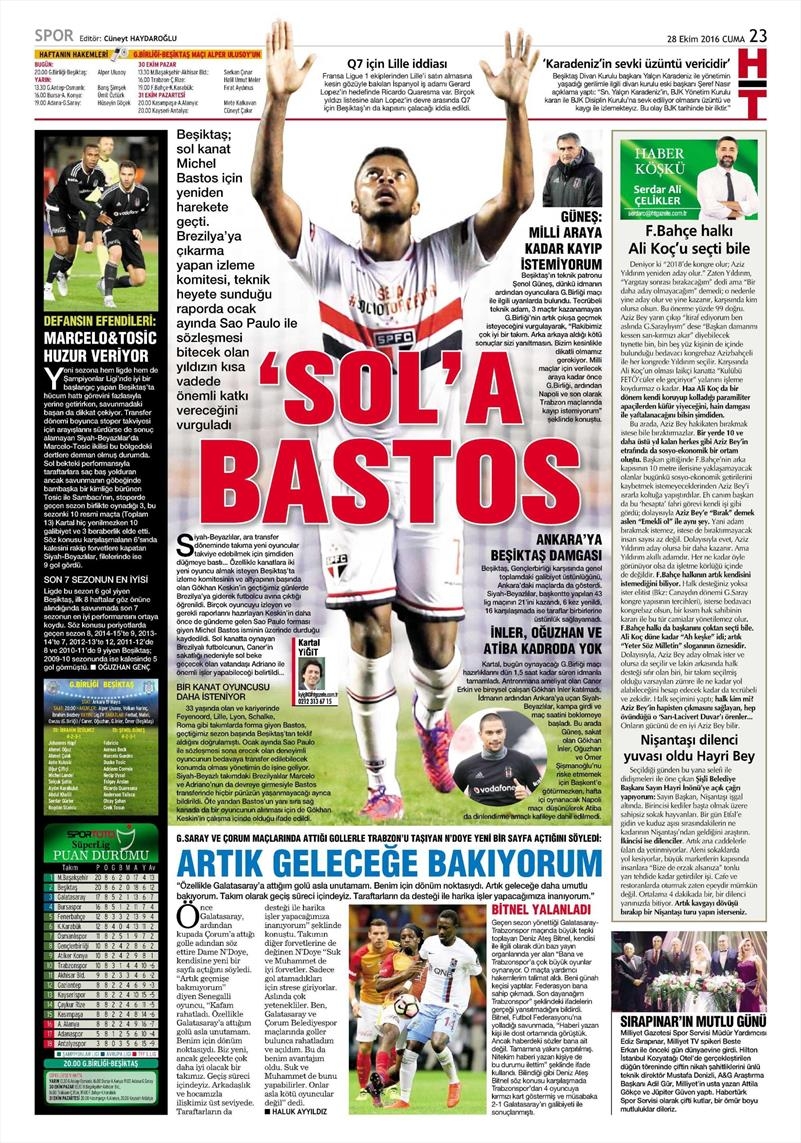 28 Ekim 2016 | Gazetelerin Beşiktaş sayfaları - Görsel 5
