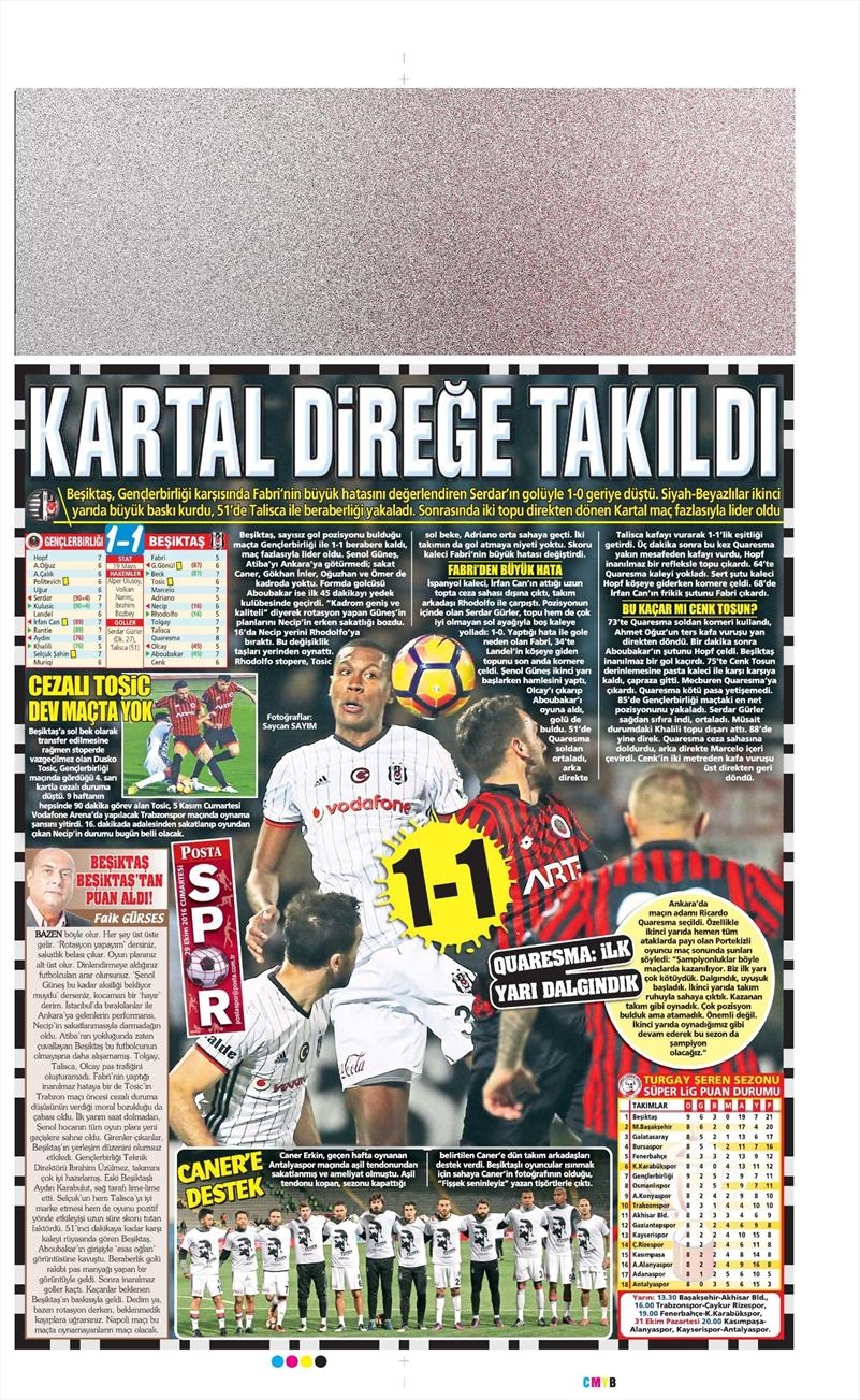 29 Ekim 2016 | Gazetelerin Beşiktaş manşetleri - Görsel 12