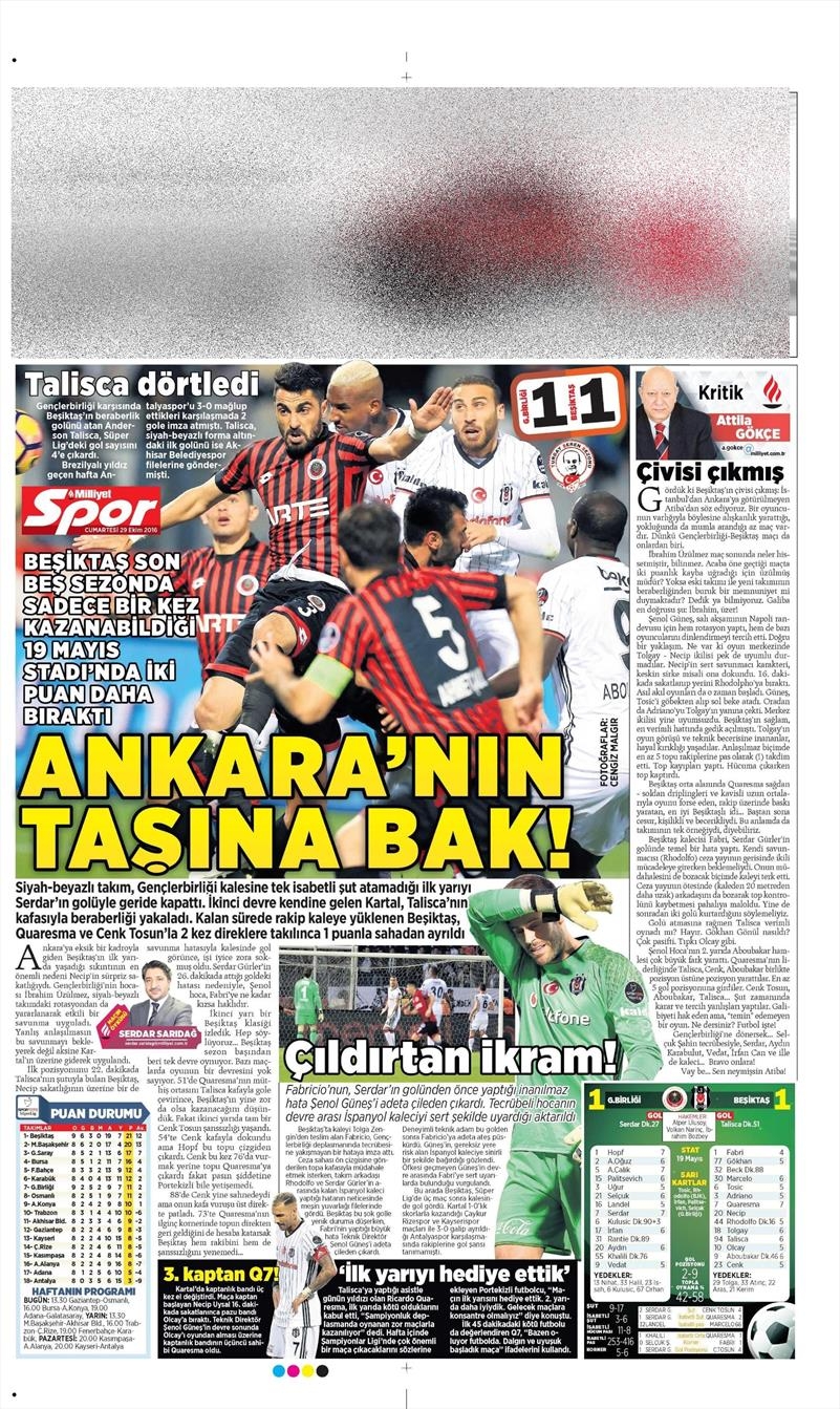 29 Ekim 2016 | Gazetelerin Beşiktaş manşetleri - Görsel 14