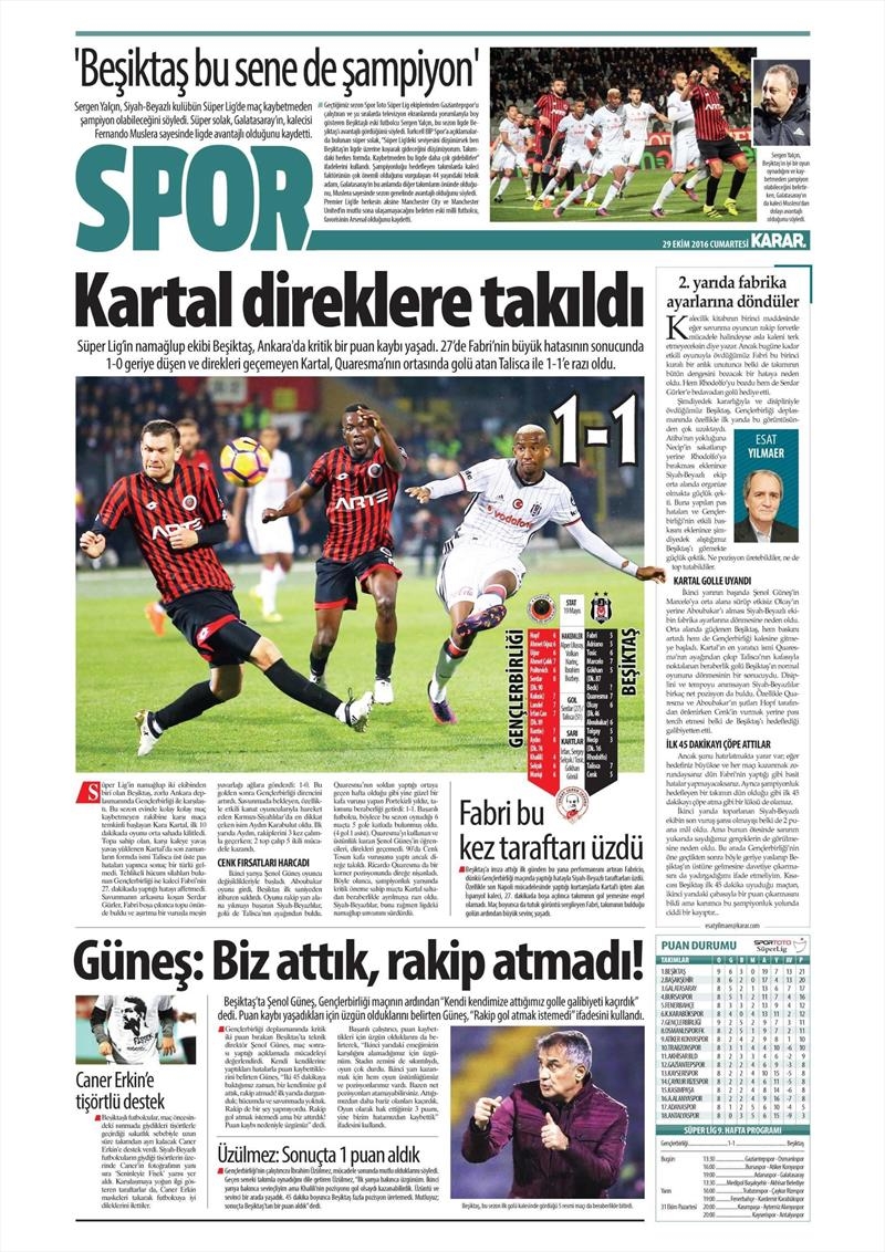 29 Ekim 2016 | Gazetelerin Beşiktaş manşetleri - Görsel 15