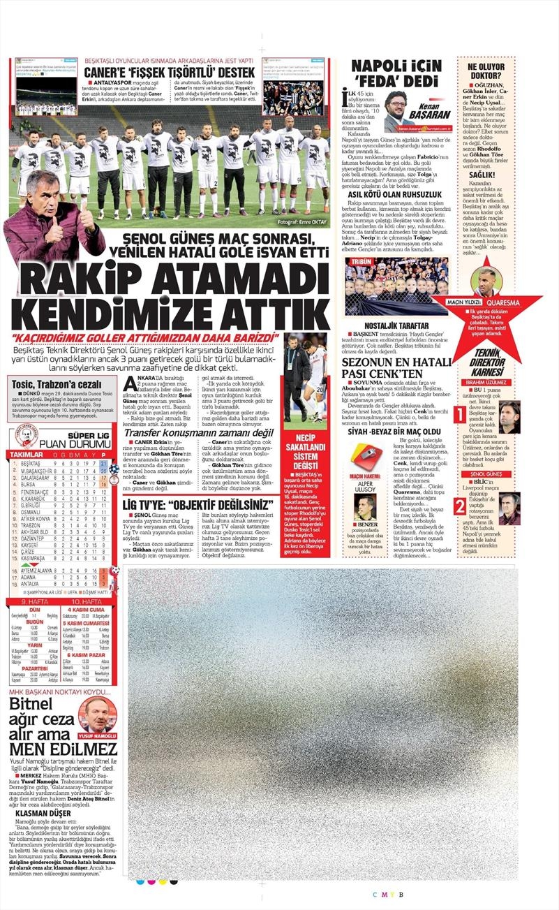 29 Ekim 2016 | Gazetelerin Beşiktaş manşetleri - Görsel 16