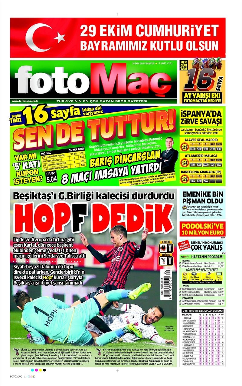 29 Ekim 2016 | Gazetelerin Beşiktaş manşetleri - Görsel 27