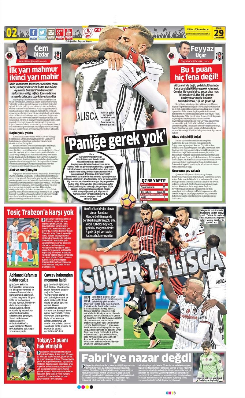 29 Ekim 2016 | Gazetelerin Beşiktaş manşetleri - Görsel 30