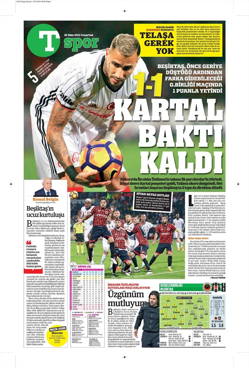 29 Ekim 2016 | Gazetelerin Beşiktaş manşetleri - Görsel 5