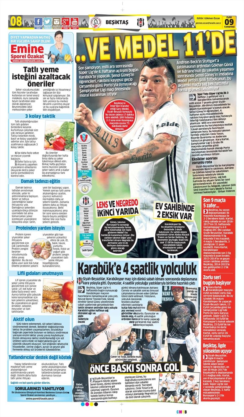 9 Eylül 2017 | İşte gazetelerin Beşiktaş manşetleri - Görsel 2