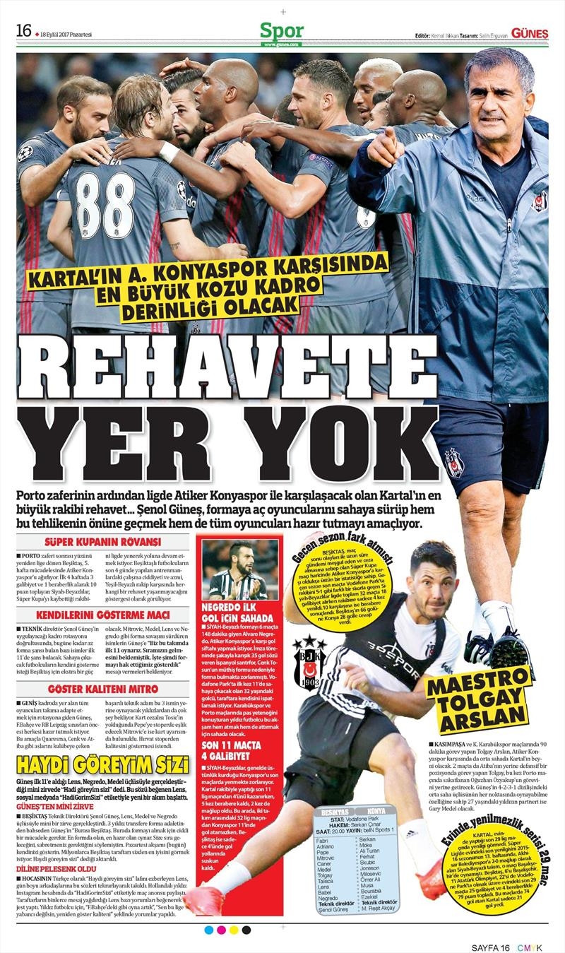 18 Eylül 2017 | İşte gazetelerin Beşiktaş manşetleri - Görsel 1