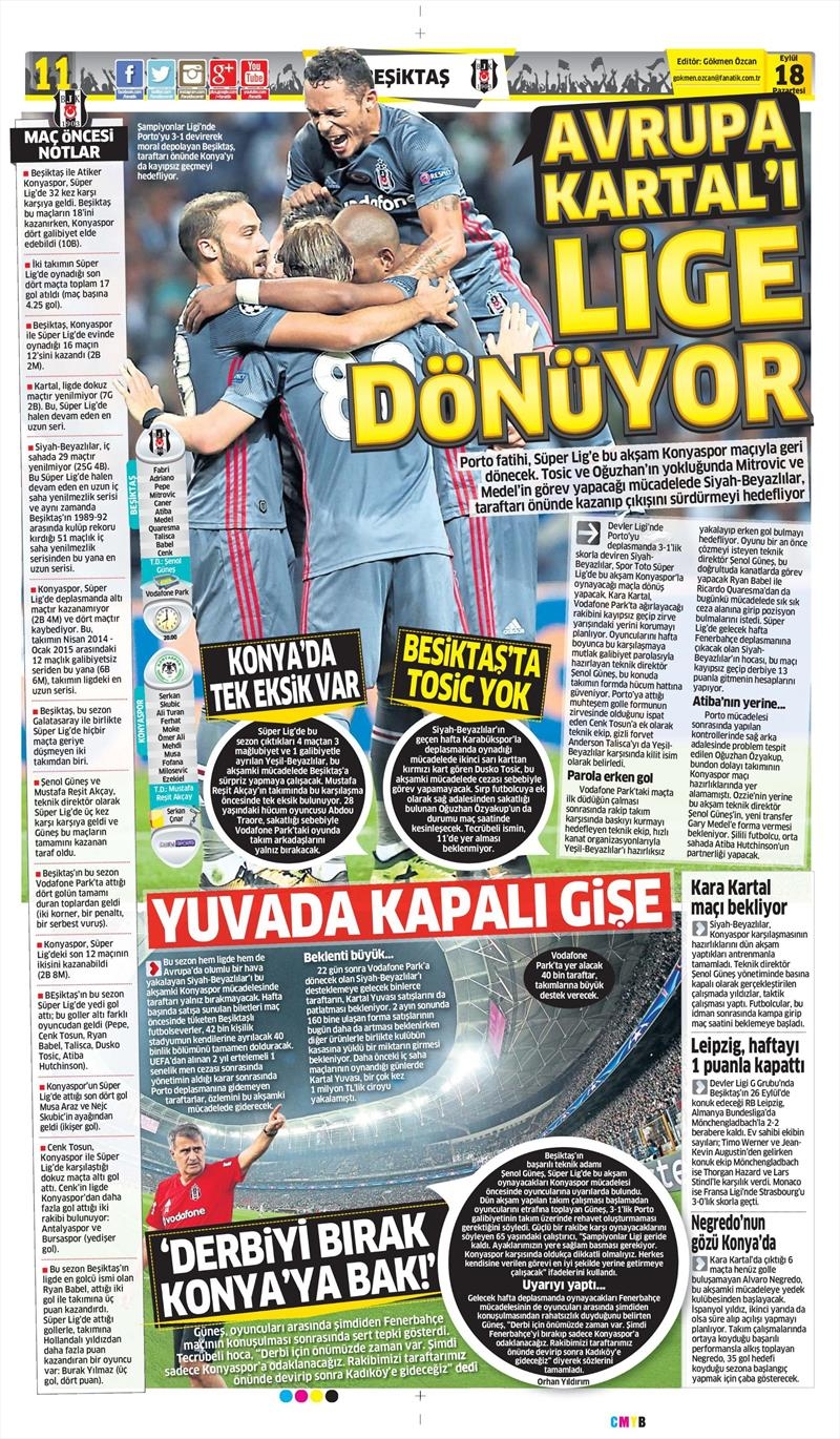 18 Eylül 2017 | İşte gazetelerin Beşiktaş manşetleri - Görsel 10