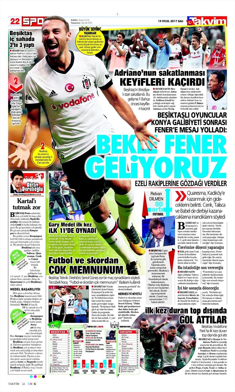 19 Eylül 2017 | İşte gazetelerin Beşiktaş manşetleri - Görsel 14