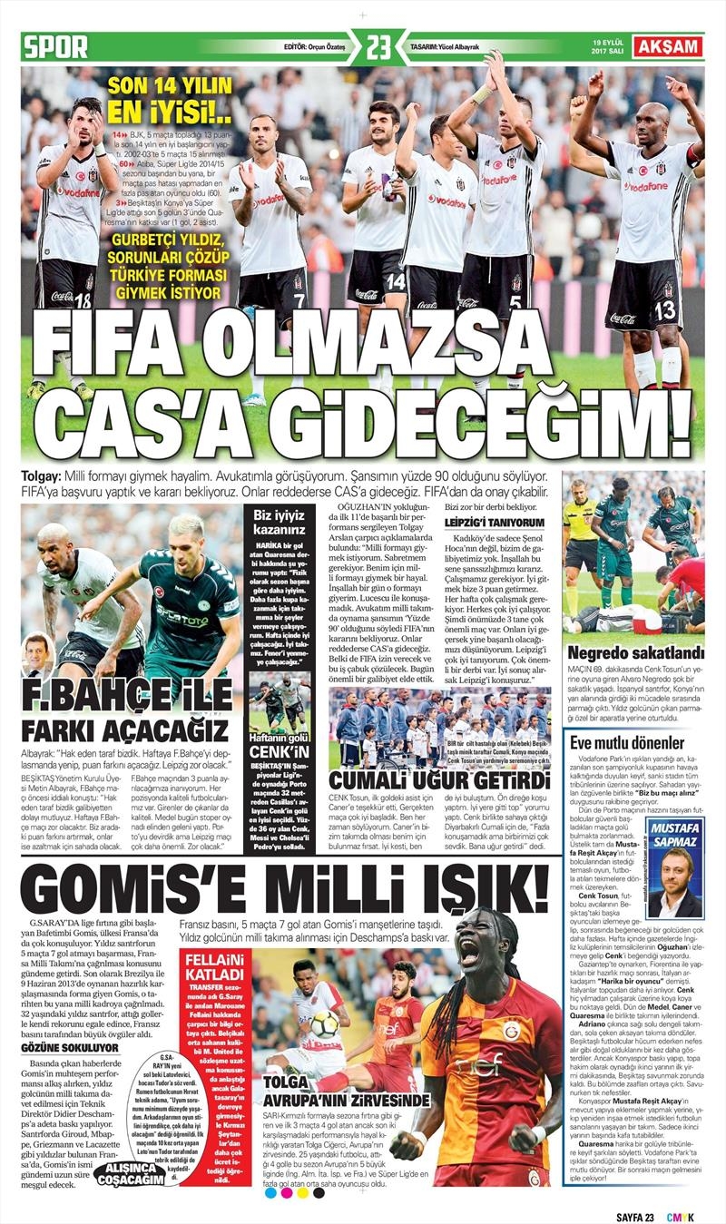 19 Eylül 2017 | İşte gazetelerin Beşiktaş manşetleri - Görsel 2