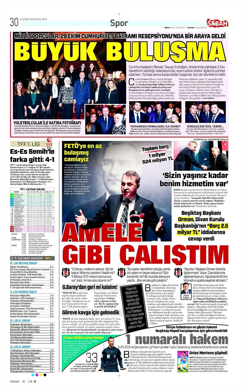 31 Ekim 2016 | Gazetelerin Beşiktaş sayfaları - Görsel 10