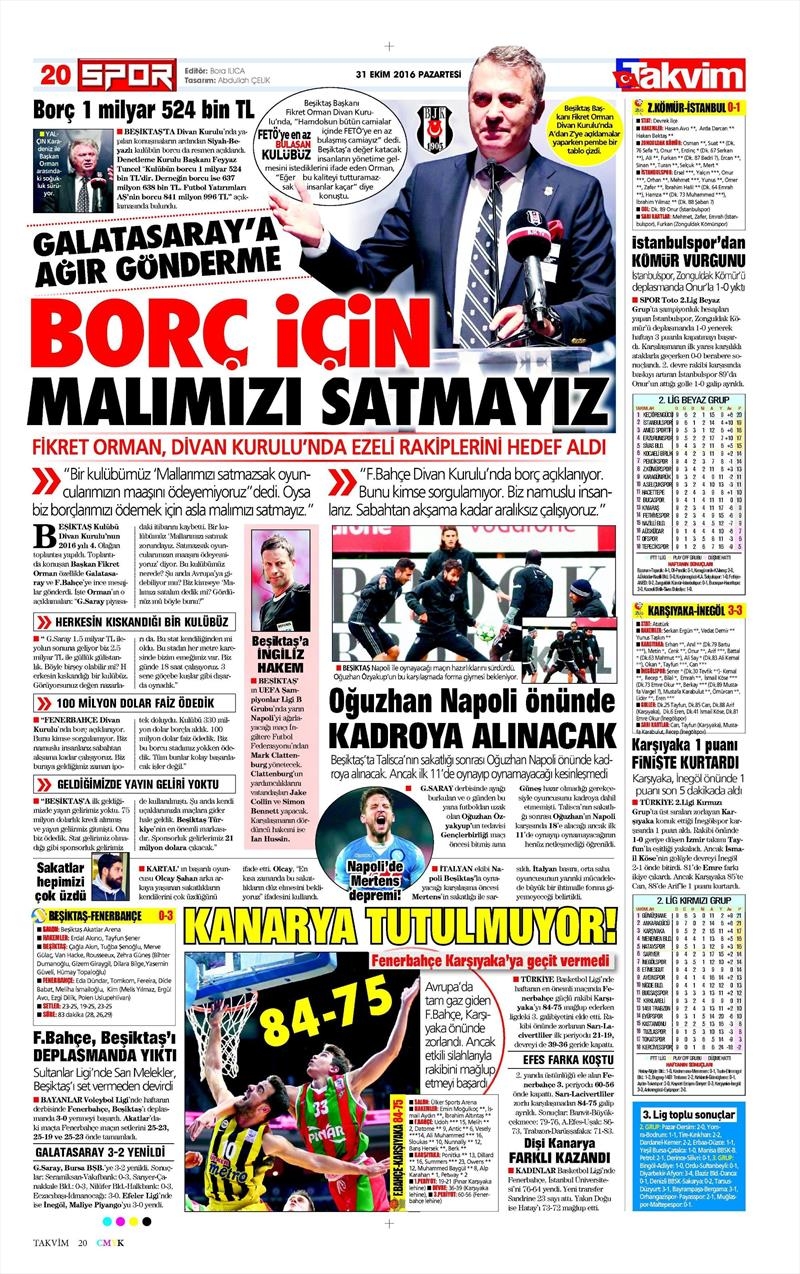 31 Ekim 2016 | Gazetelerin Beşiktaş sayfaları - Görsel 12