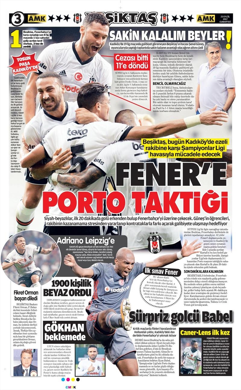 23 Eylül 2017 | İşte gazetelerin Beşiktaş manşetleri - Görsel 1