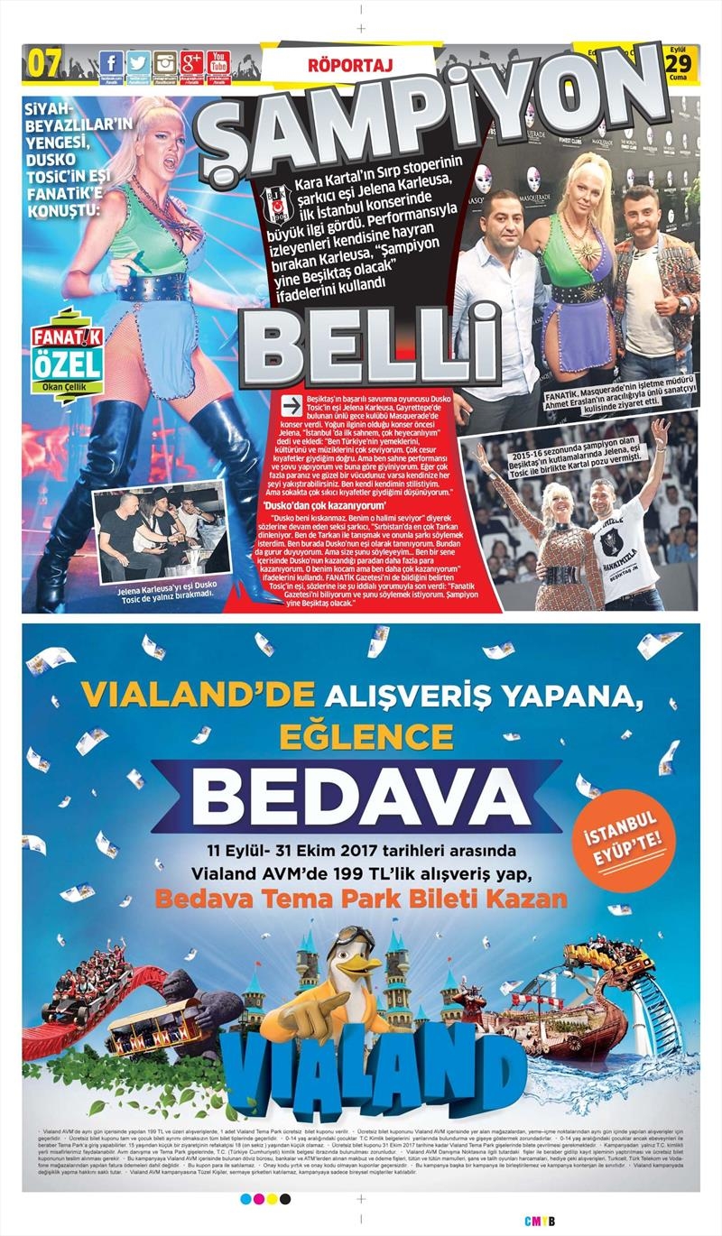 29 Eylül 2017 | Gazetelerin Beşiktaş Manşetleri - Görsel 1