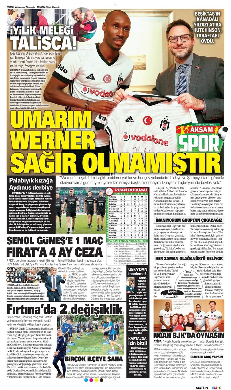 29 Eylül 2017 | Gazetelerin Beşiktaş Manşetleri - Görsel 2