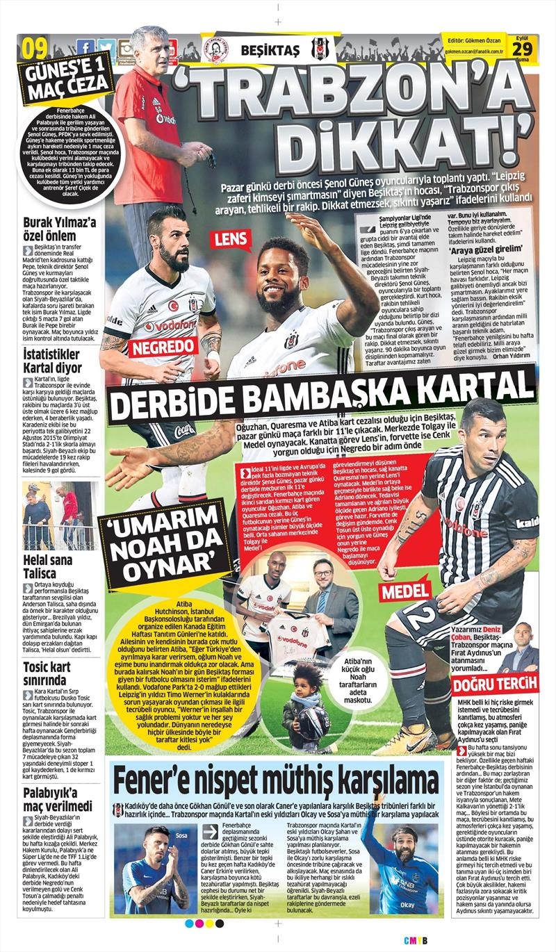 29 Eylül 2017 | Gazetelerin Beşiktaş Manşetleri - Görsel 5