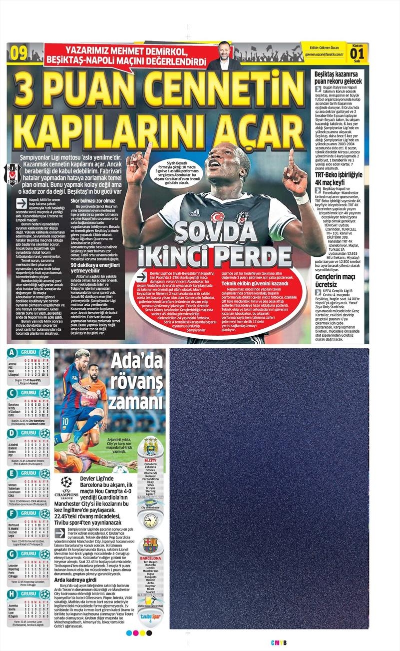 1 Kasım 2016 | Gazetelerin Beşiktaş sayfaları - Görsel 5