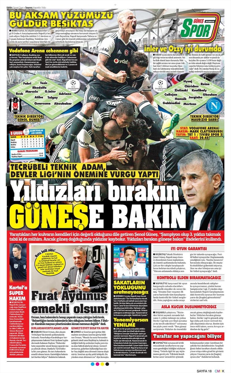 1 Kasım 2016 | Gazetelerin Beşiktaş sayfaları - Görsel 9