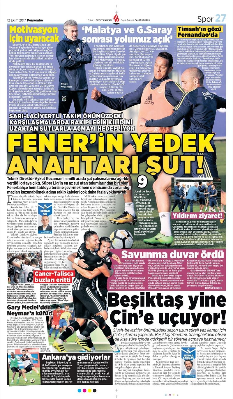 12 Ekim 2017 | İşte gazetelerin Beşiktaş manşetleri - Görsel 11