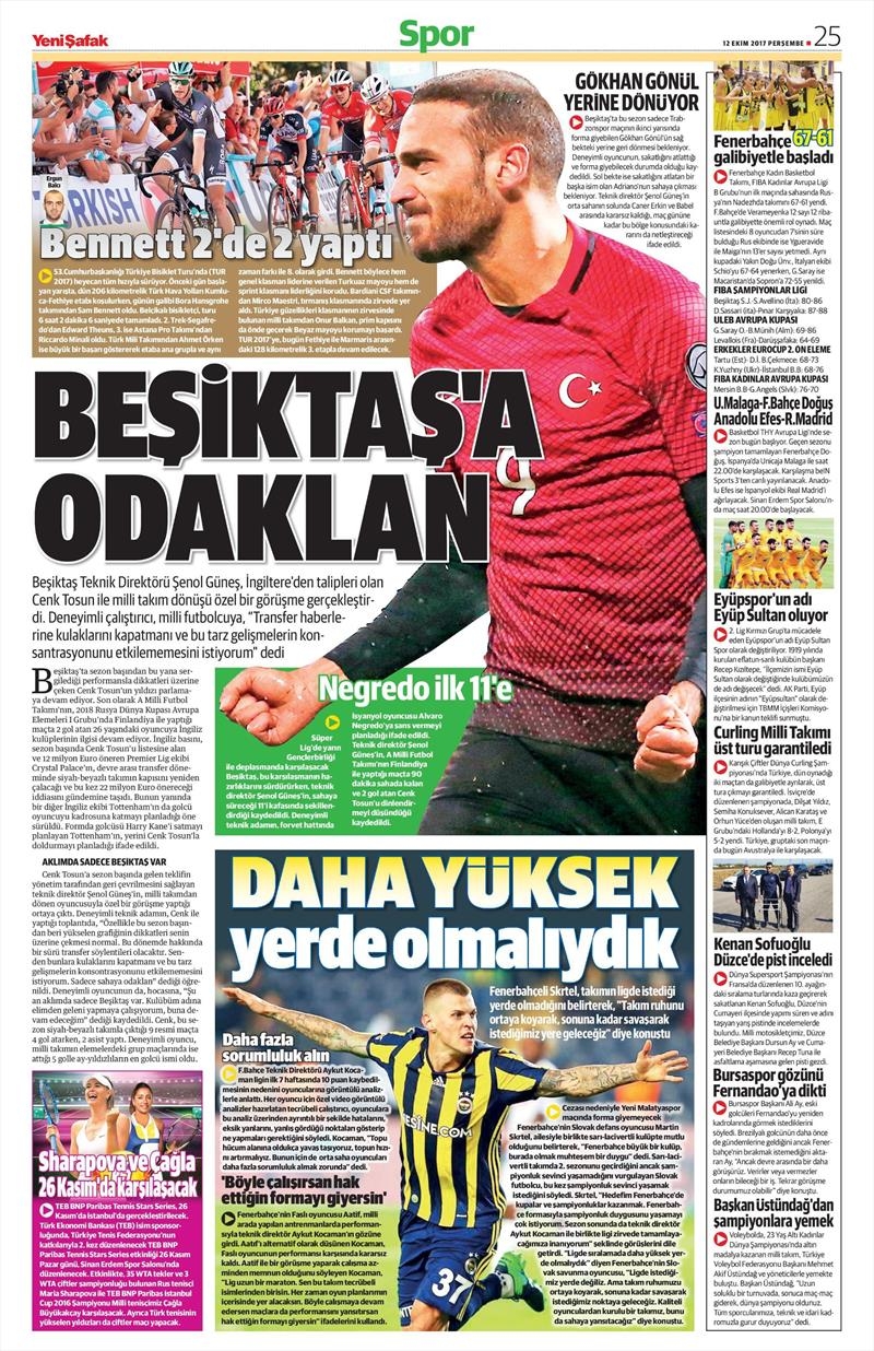 12 Ekim 2017 | İşte gazetelerin Beşiktaş manşetleri - Görsel 13