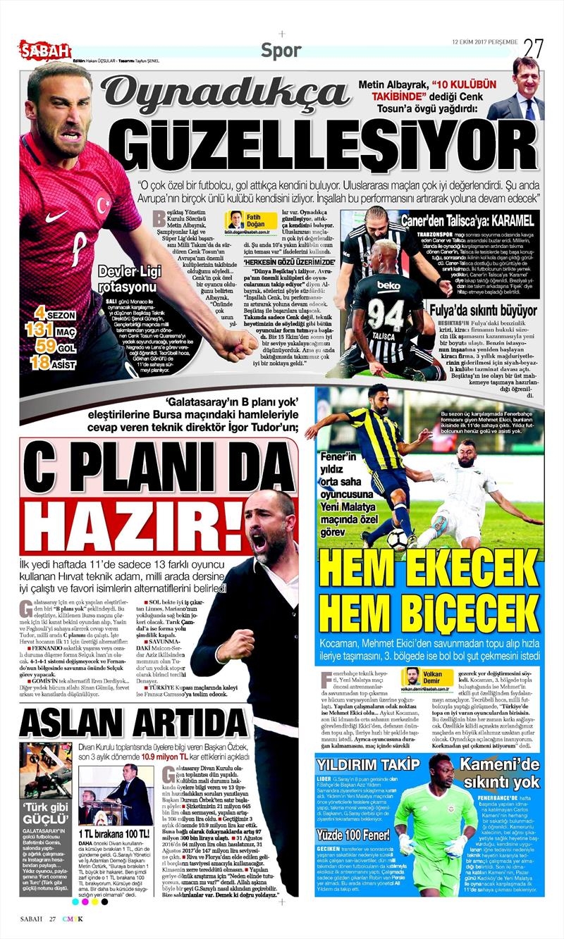 12 Ekim 2017 | İşte gazetelerin Beşiktaş manşetleri - Görsel 5