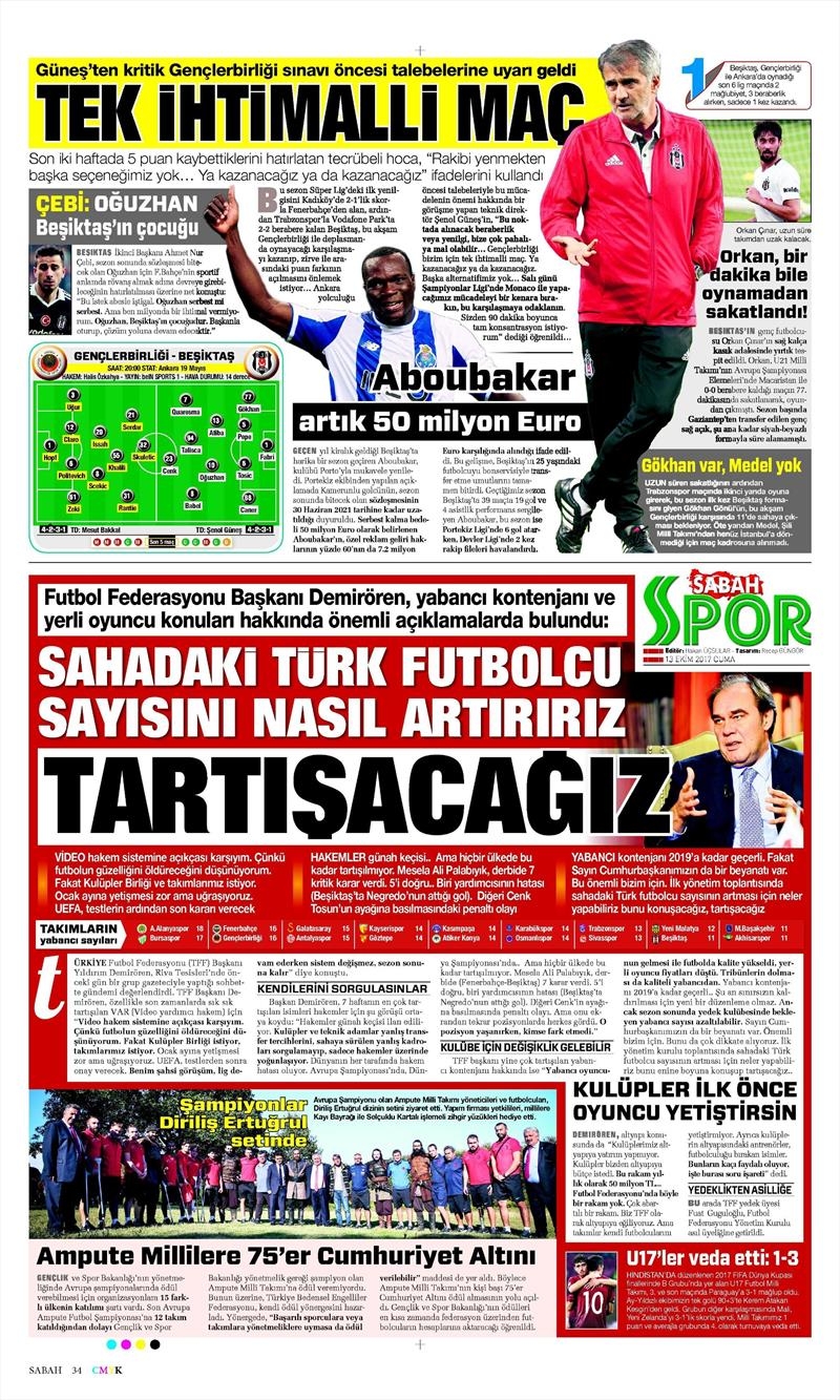 13 Ekim 2017 | İşte gazetelerin Beşiktaş manşetleri - Görsel 4