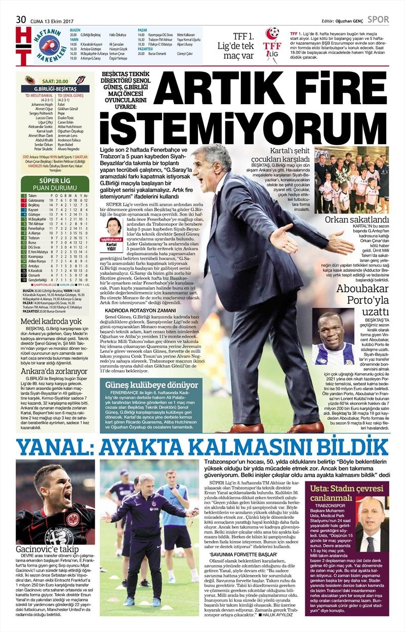 13 Ekim 2017 | İşte gazetelerin Beşiktaş manşetleri - Görsel 5