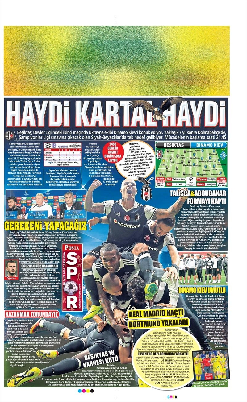 28 Eylül 2016 | Beşiktaş sayfaları - Görsel 10
