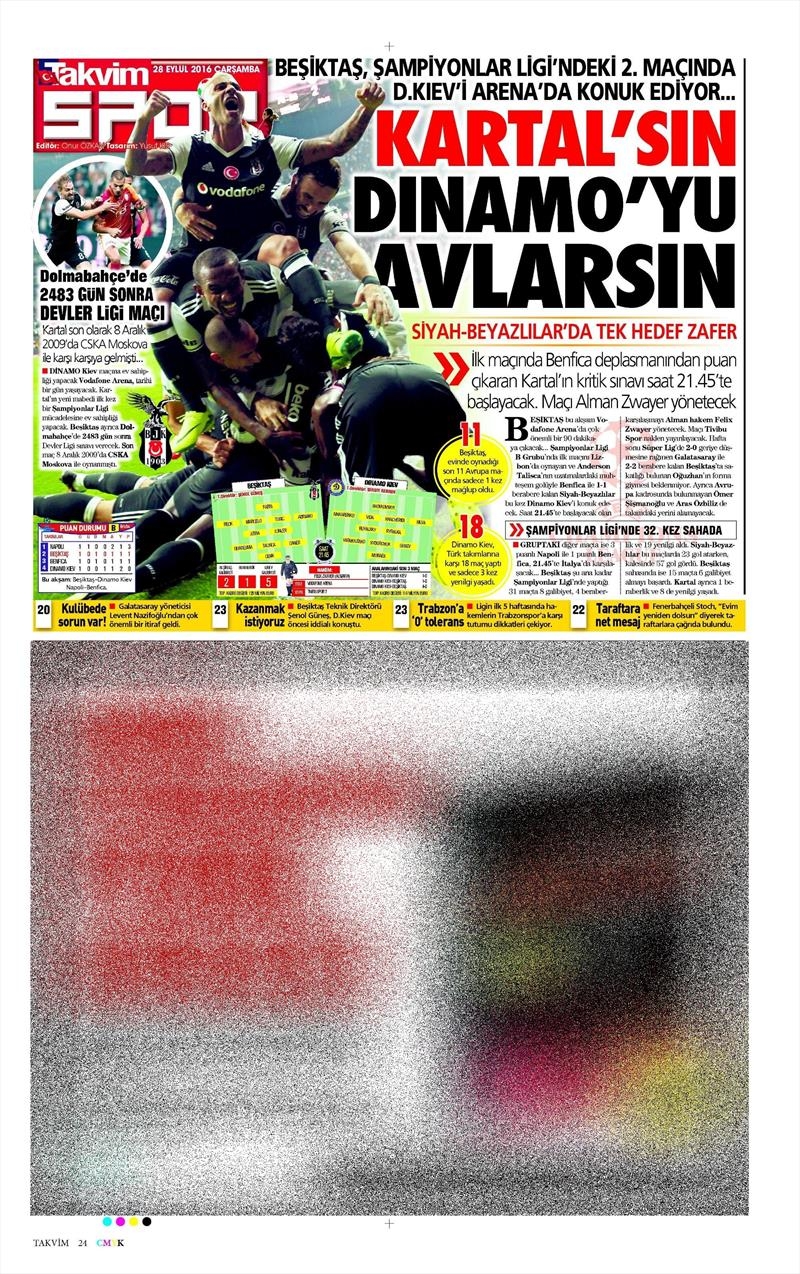 28 Eylül 2016 | Beşiktaş sayfaları - Görsel 11