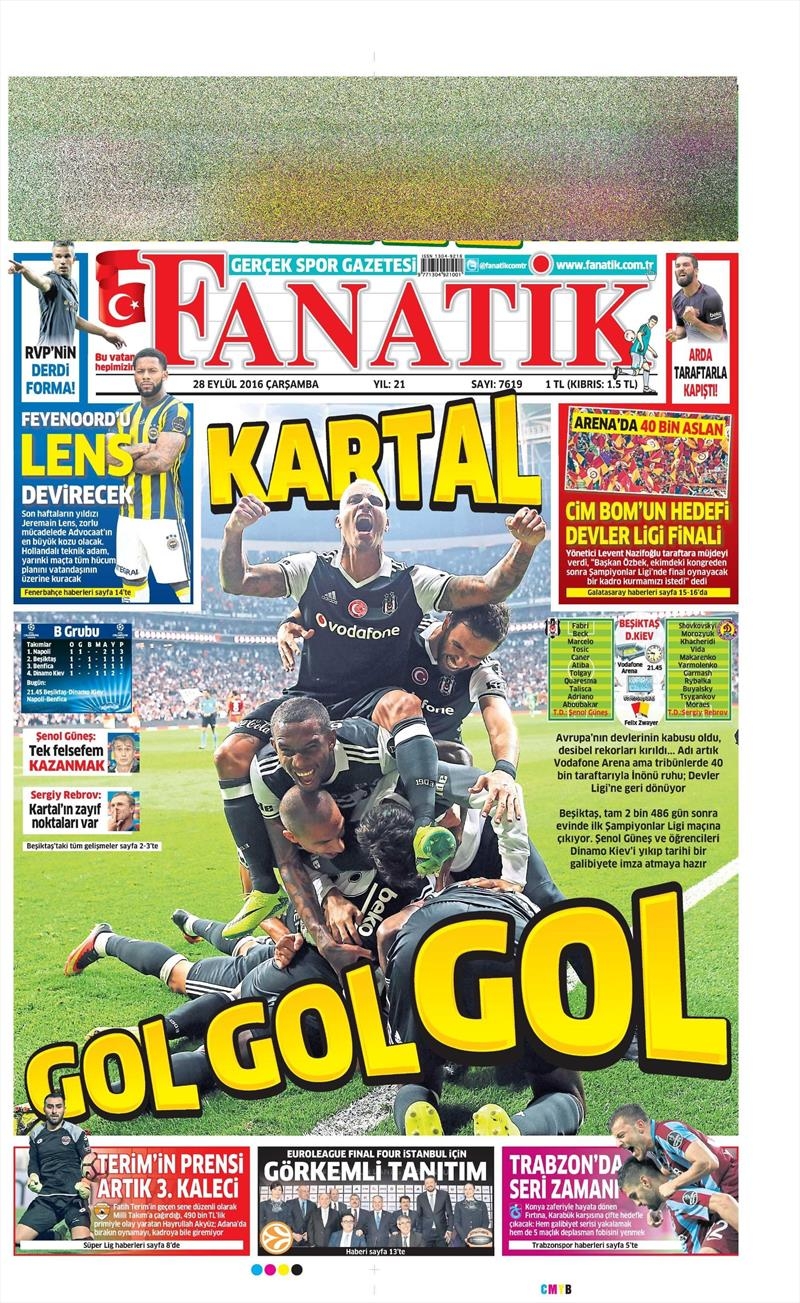 28 Eylül 2016 | Beşiktaş sayfaları - Görsel 2