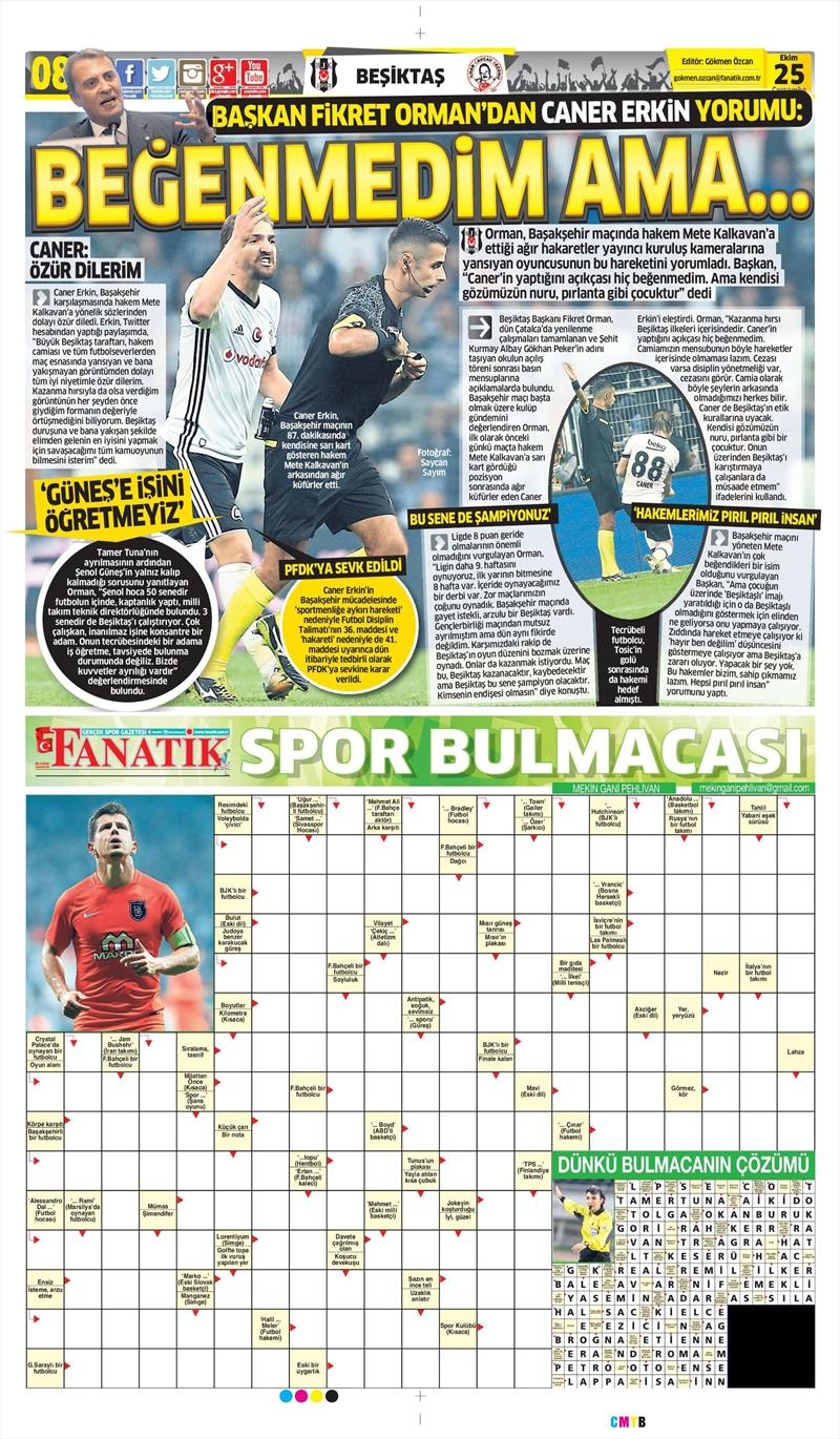 25 Ekim 2017 | İşte gazetelerin Beşiktaş manşetleri - Görsel 1