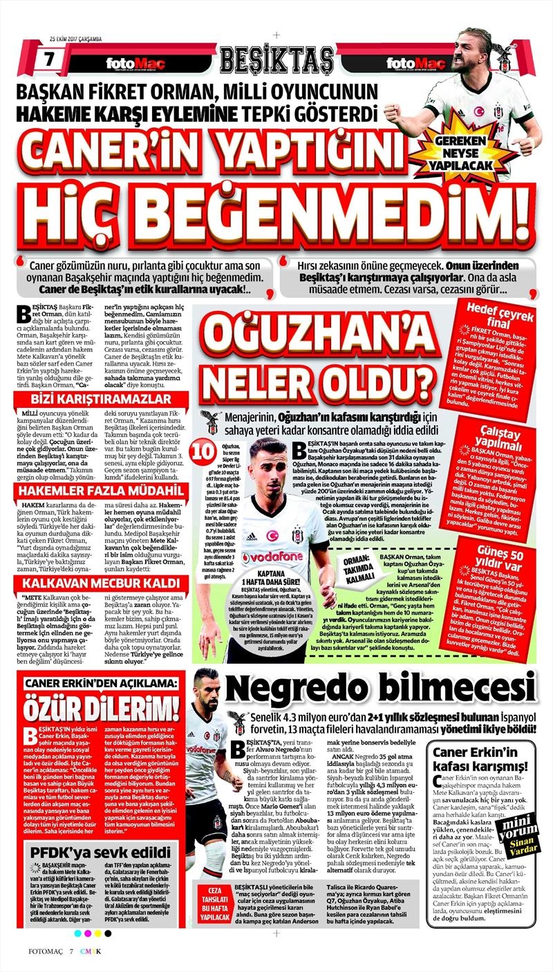 25 Ekim 2017 | İşte gazetelerin Beşiktaş manşetleri - Görsel 4