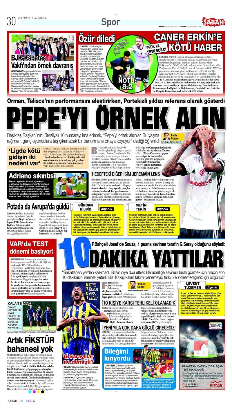 25 Ekim 2017 | İşte gazetelerin Beşiktaş manşetleri - Görsel 6