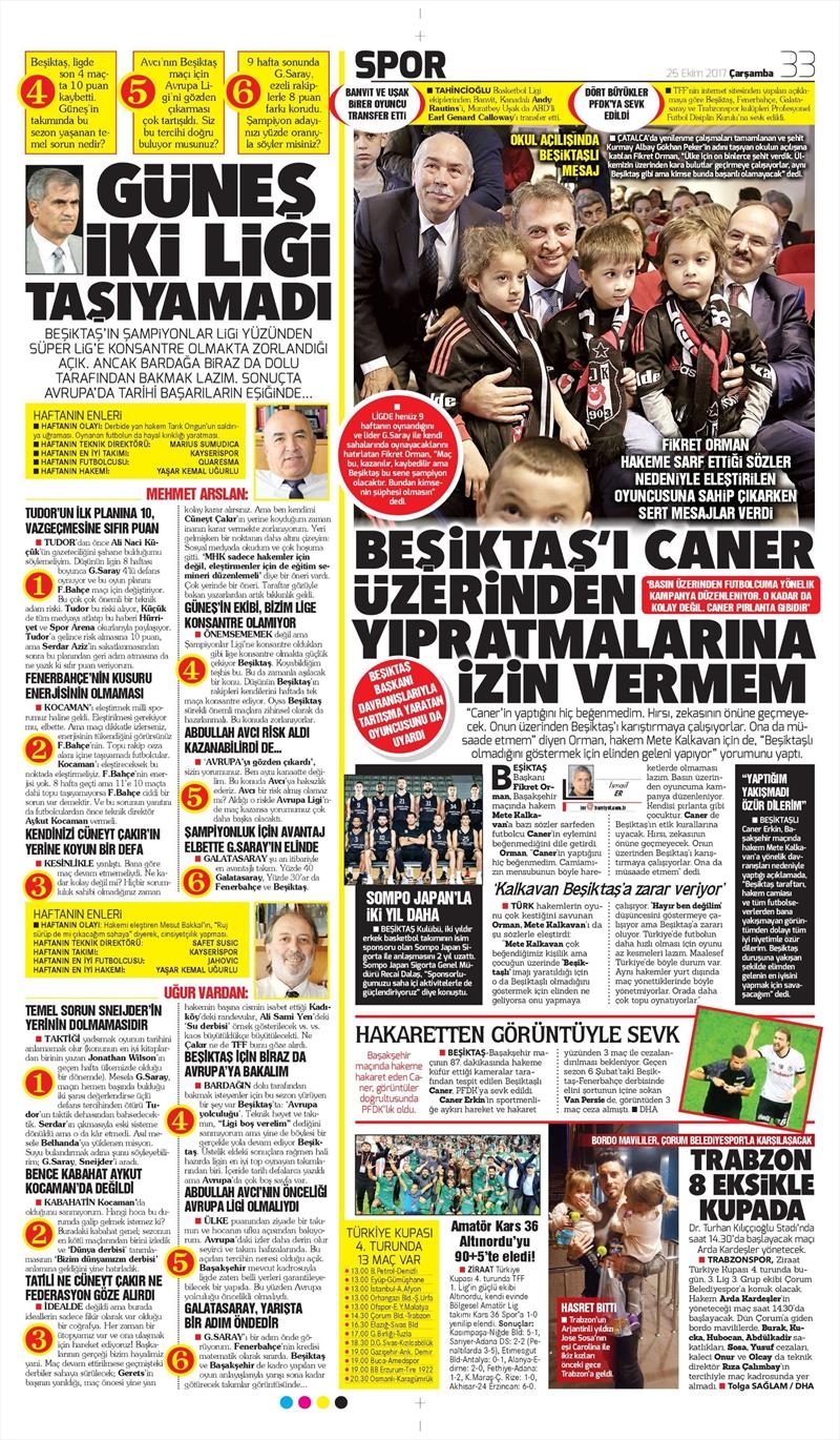 25 Ekim 2017 | İşte gazetelerin Beşiktaş manşetleri - Görsel 7