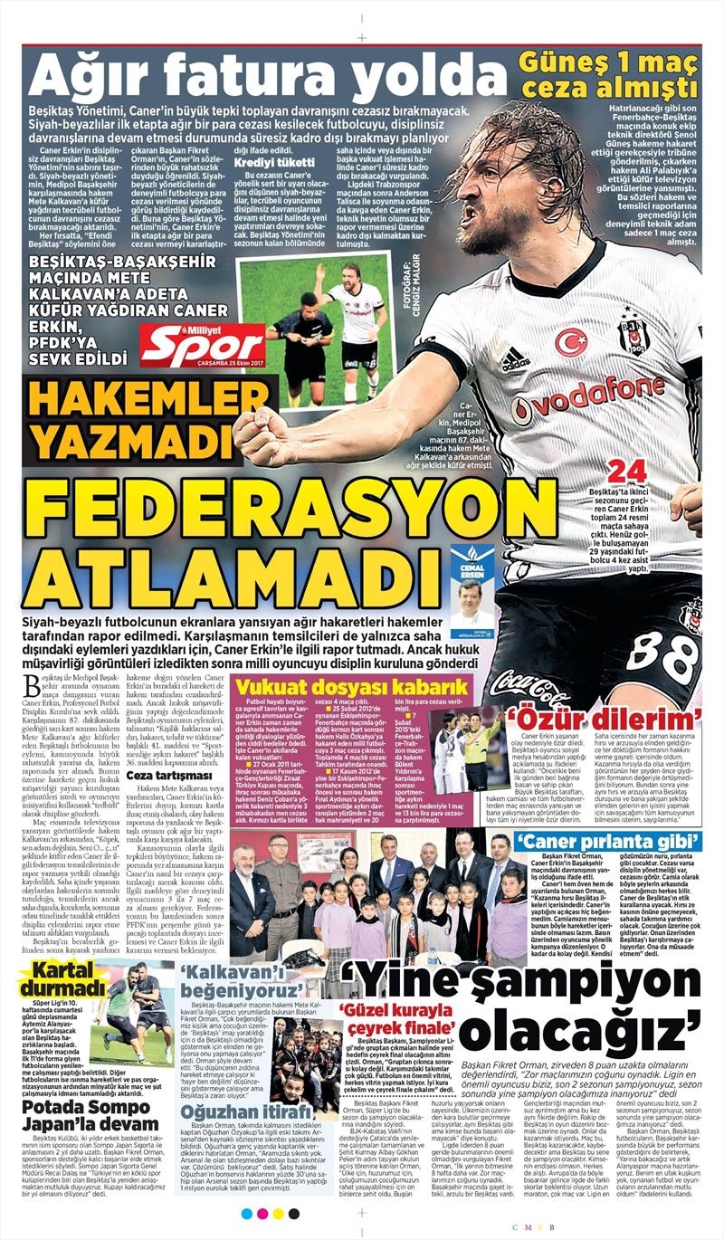 25 Ekim 2017 | İşte gazetelerin Beşiktaş manşetleri - Görsel 9
