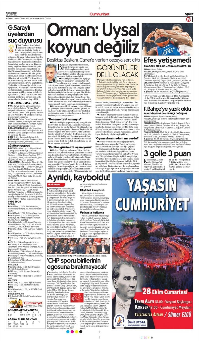 28 Ekim 2017 | Gazetelerin Beşiktaş Manşetleri - Görsel 3