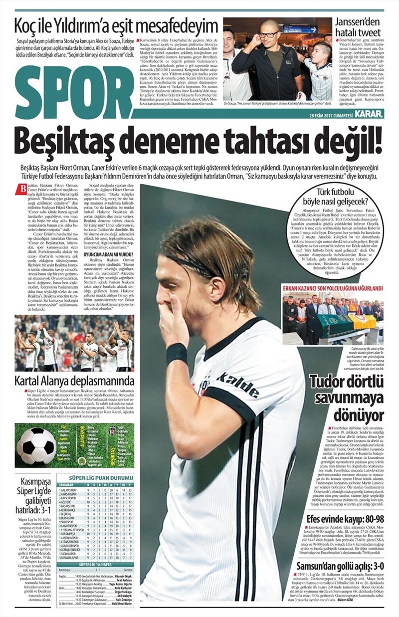 28 Ekim 2017 | Gazetelerin Beşiktaş Manşetleri - Görsel 5