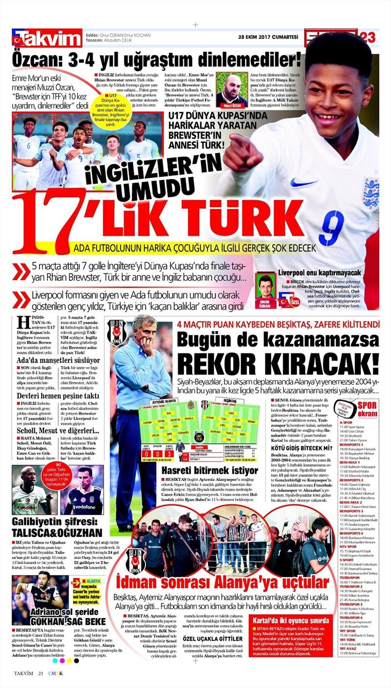 28 Ekim 2017 | Gazetelerin Beşiktaş Manşetleri - Görsel 7
