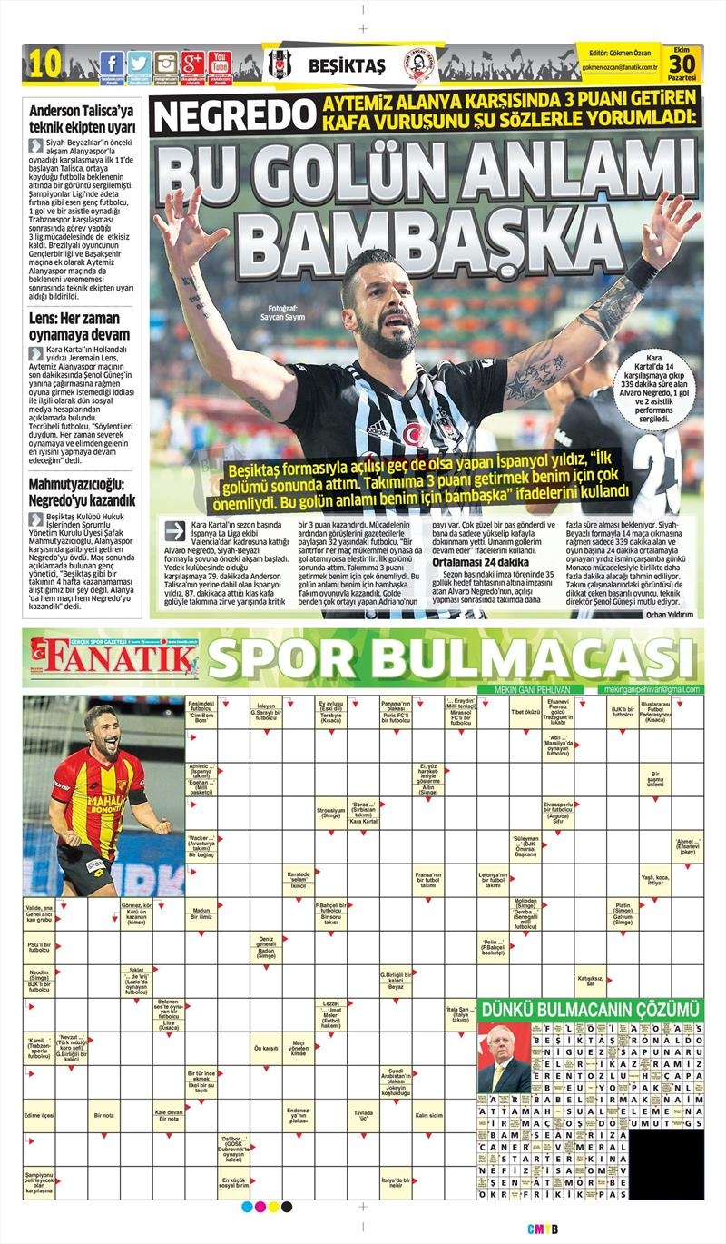 30 Ekim 2017 | Gazetelerin Beşiktaş Manşetleri - Görsel 3