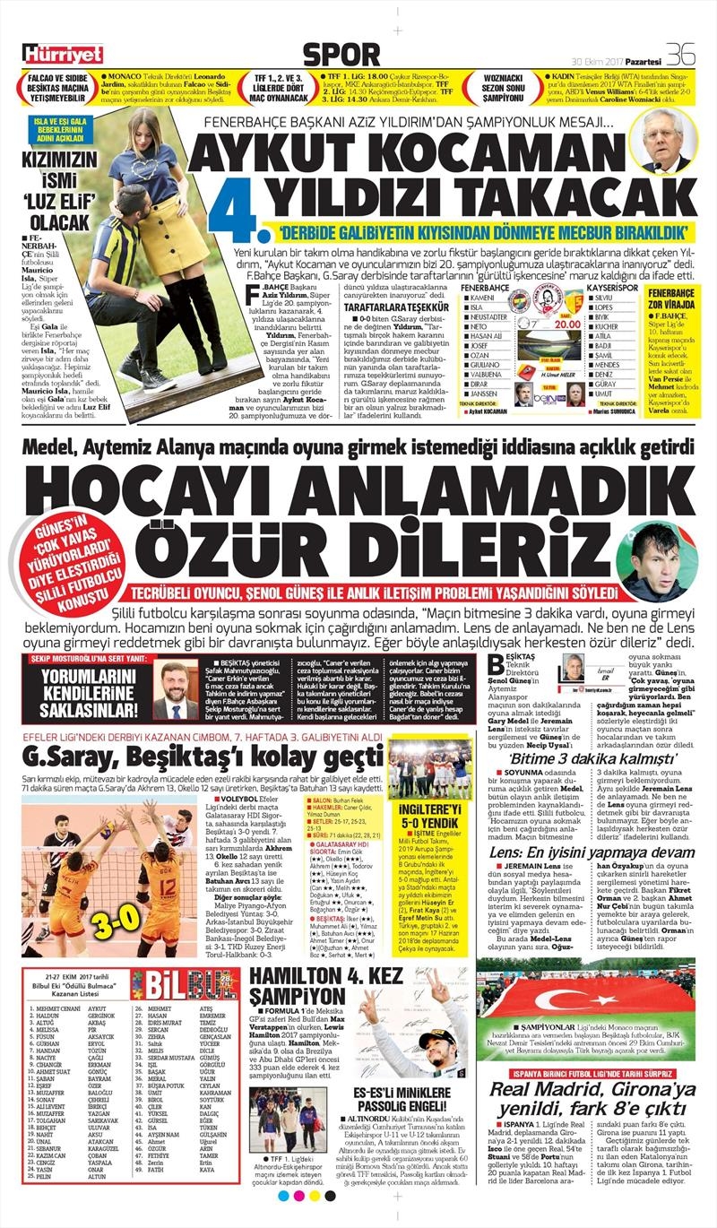 30 Ekim 2017 | Gazetelerin Beşiktaş Manşetleri - Görsel 6