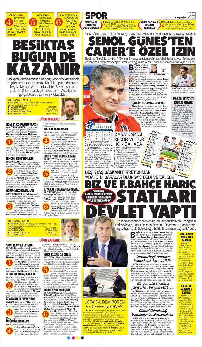 01 Kasım 2017 | Gazetelerin Beşiktaş Manşetleri - Görsel 11