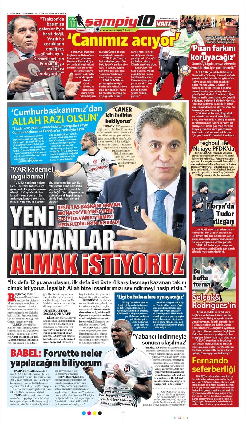 01 Kasım 2017 | Gazetelerin Beşiktaş Manşetleri - Görsel 15