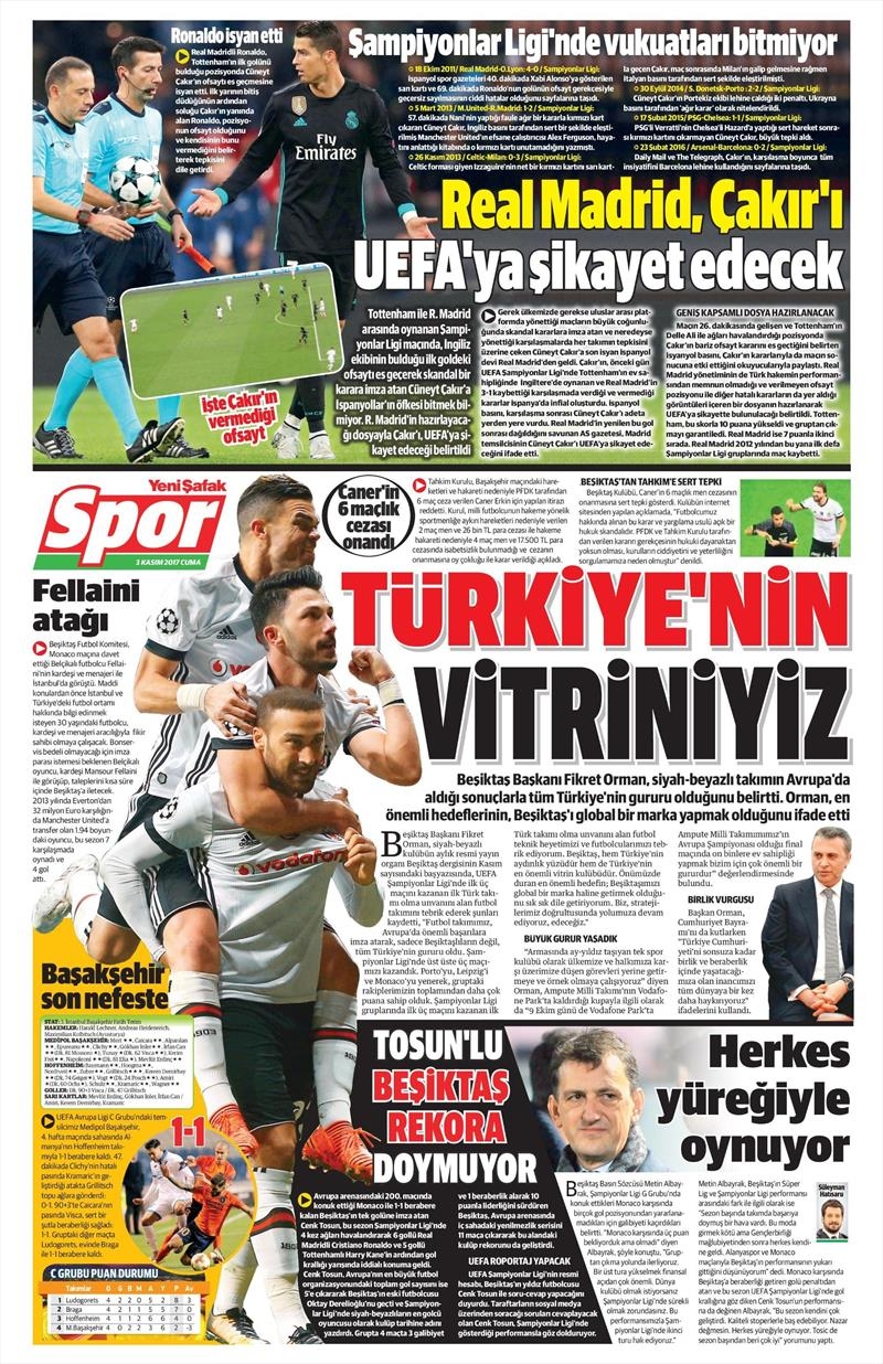 3 Kasım 2017 | İşte gazetelerin Beşiktaş manşetleri - Görsel 13